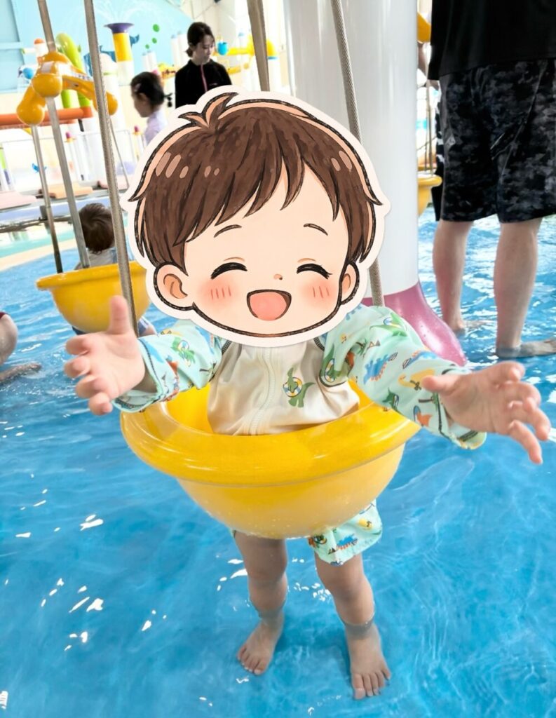 ナガシマスパキッズ 1歳まで利用できる乗り物で遊ぶ息子